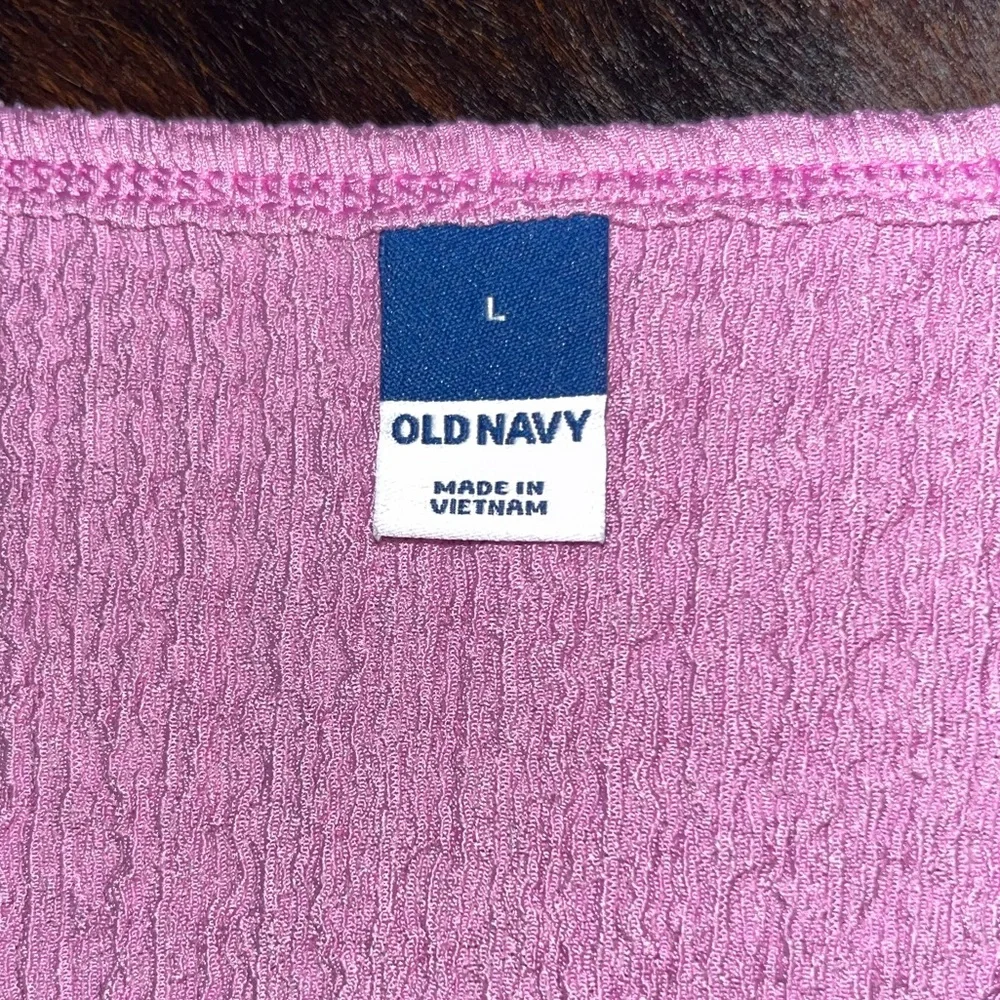 Old Navy NWT lavender purple scrunchy short sleeve scoop neck baby tee large - Picture 3 of 5